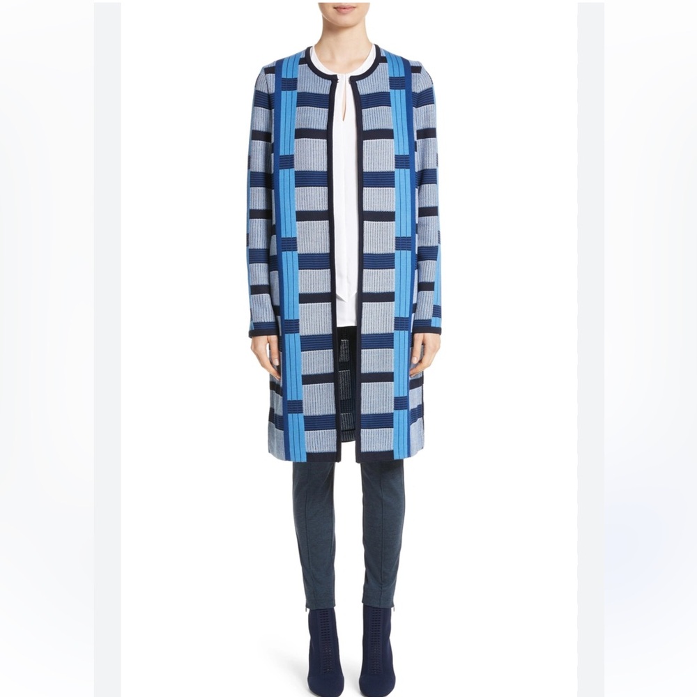NOT FOR SALE ST. JOHN wool blend Colorblock Knit Jacket in Niagara Multi